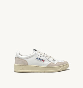 Autry Medalist Low Suede and Leather White LS33
